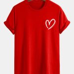 Regular Fit Heart Print Cotton T-Shirt