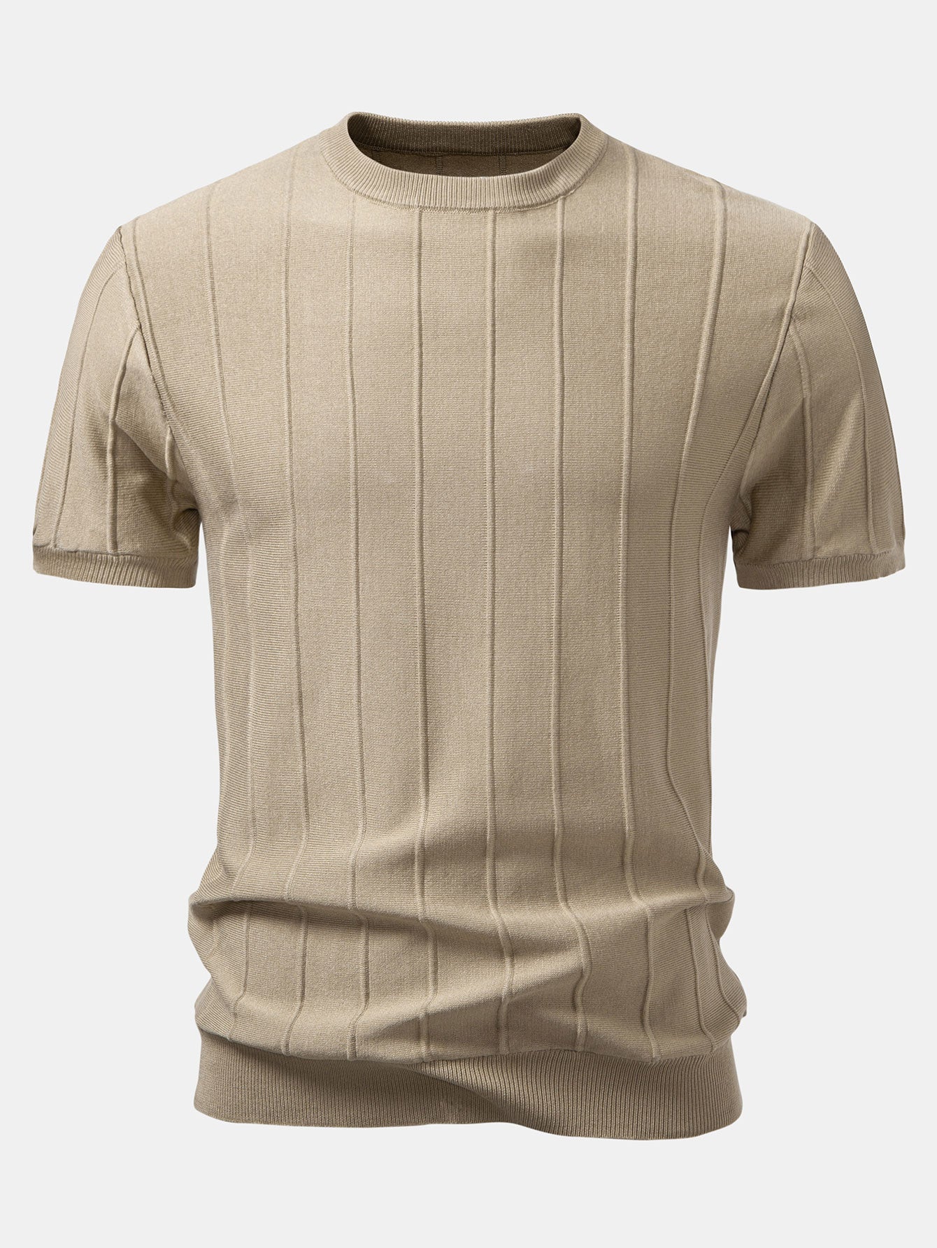 1_iPXYt6-1.jpg Striped Jacquard Knit T-Shirt - Image 1