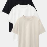 3 Pieces Basic Heavy Weight Drop Shoulder Oversize T-Shirts