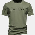 Regular Fit Victory Slogan Print Cotton T-Shirt