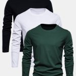 3 Pieces Basic Long Sleeve Cotton T-Shirts
