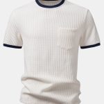 Contrast Waffle T-Shirt With Pocket