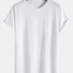 Basic Cotton Arc Hem T-Shirt