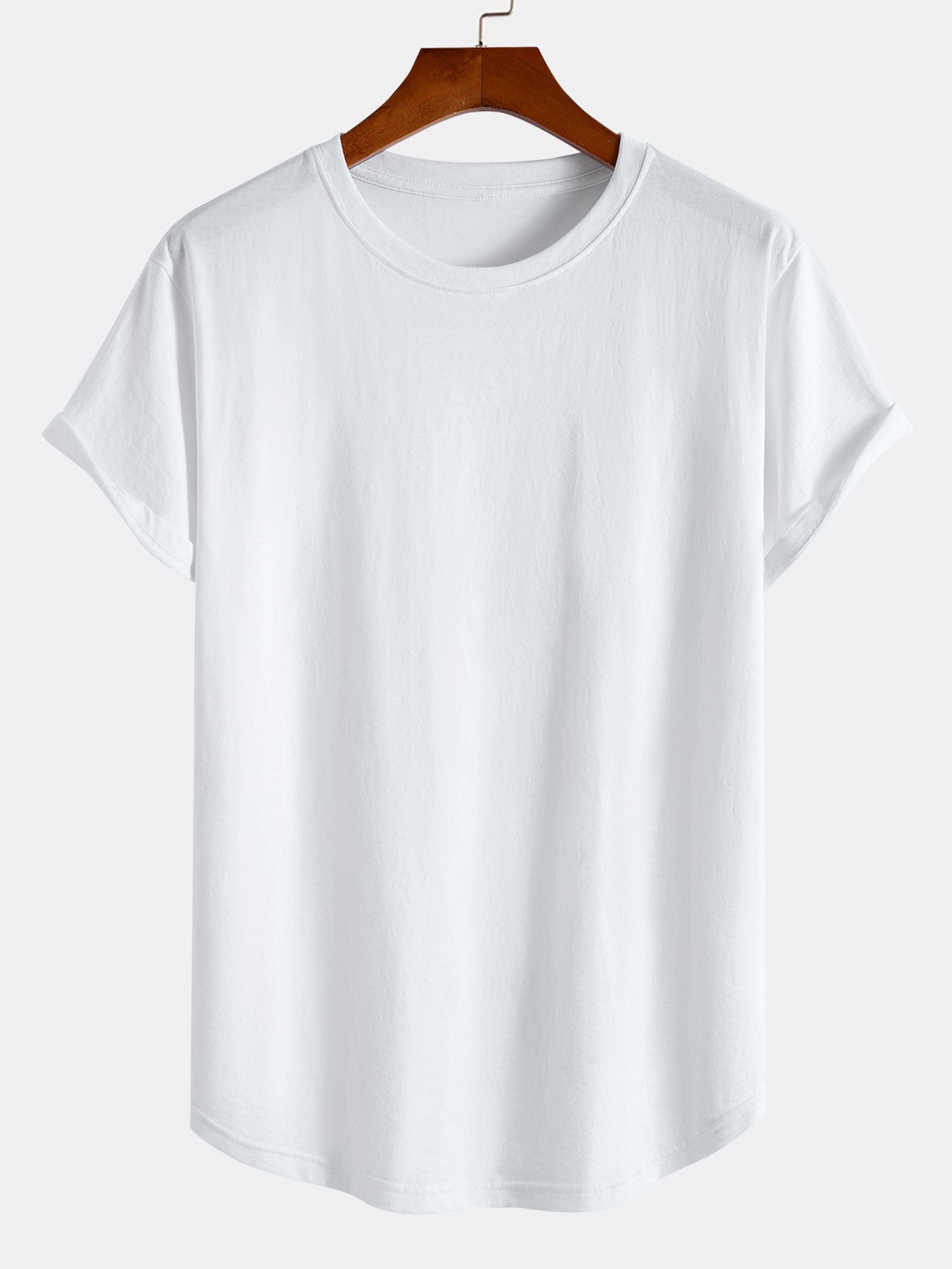 d92e076f69cb1a6f81c9bab8cd8f57a2_c86917ad-1fa5-4616-9901-50311b36f231-1.jpg Basic Cotton Arc Hem T-Shirt - Image 1