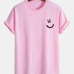 Regular Fit Smiley Face Print Cotton T-Shirt