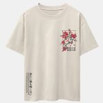 Cherry Blossom Slogan Print Drop Shoulder Oversize T-Shirt