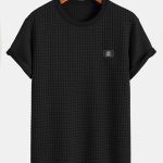 Short Sleeve Waffle Arc Hem T-Shirt