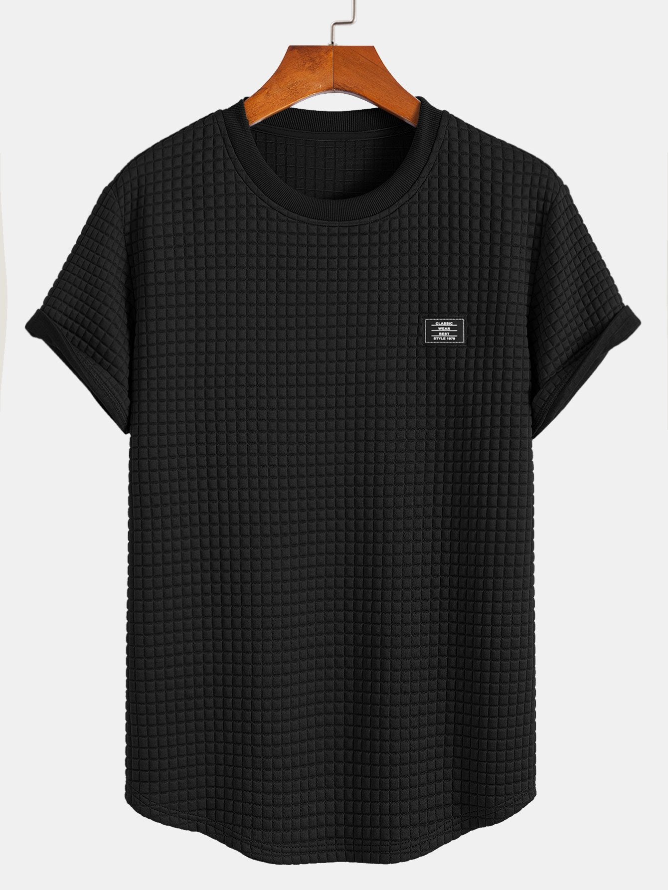 jpg_e29df616-b388-4d5c-97db-04915f672634-1.jpg Short Sleeve Waffle Arc Hem T-Shirt - Image 1